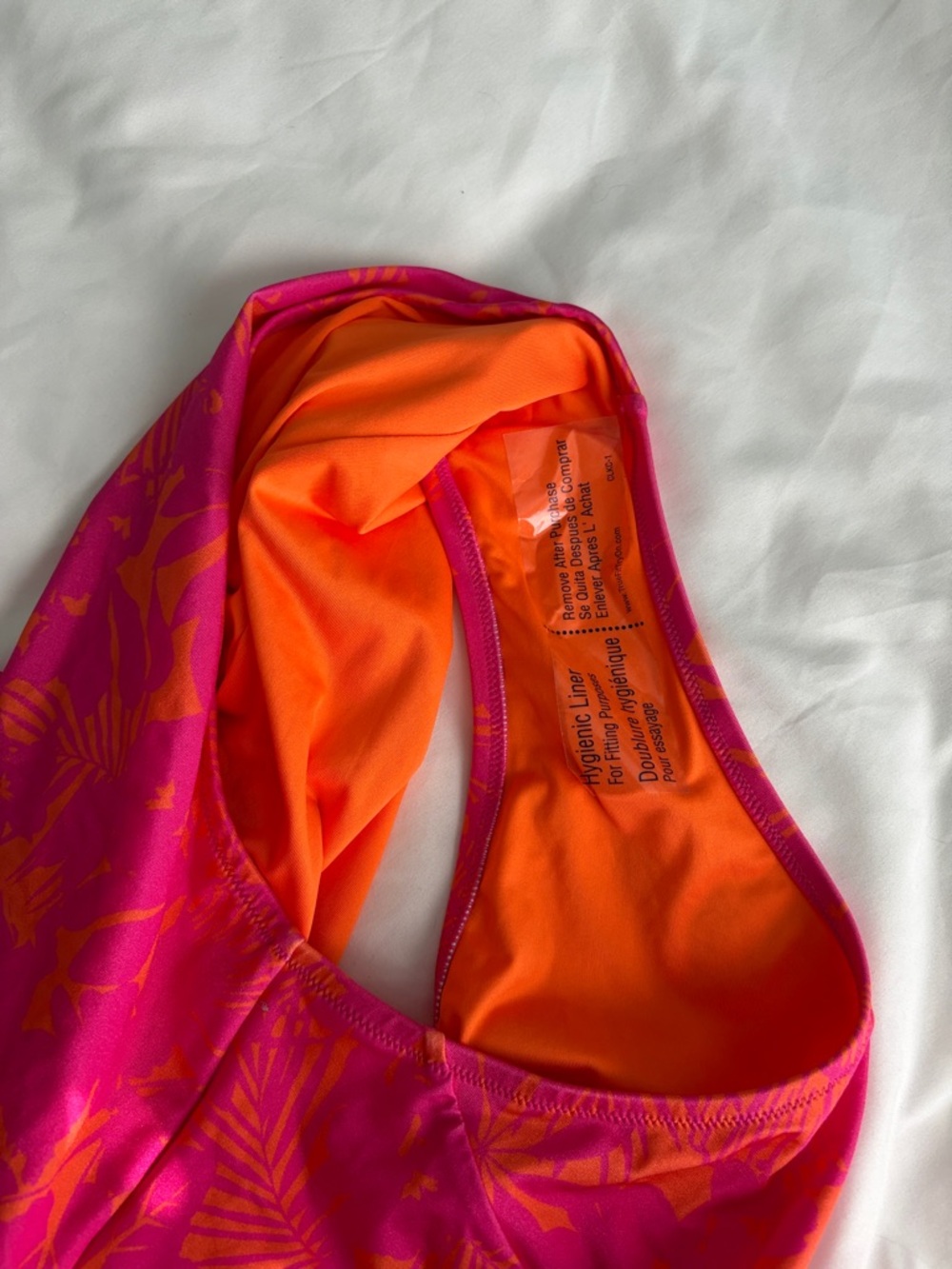NWT Victoria’s Secret Hot Pink / Orange Floral Cut-Out One-Piece Swimsuit - Picture 13 of 13